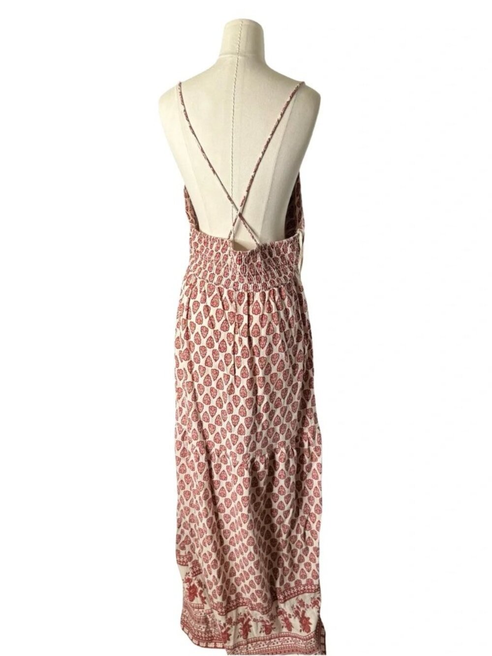 Sim & Sam - RUST BORDER SL HALTER V NECK LINEN BLEND - Picture 9 of 11